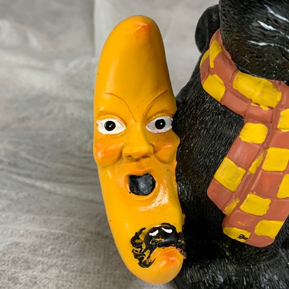 Vintage Black Cat  Ceramic Candle Holder  Figurine with Orange/Yellow Accents - Picture 6 of 16